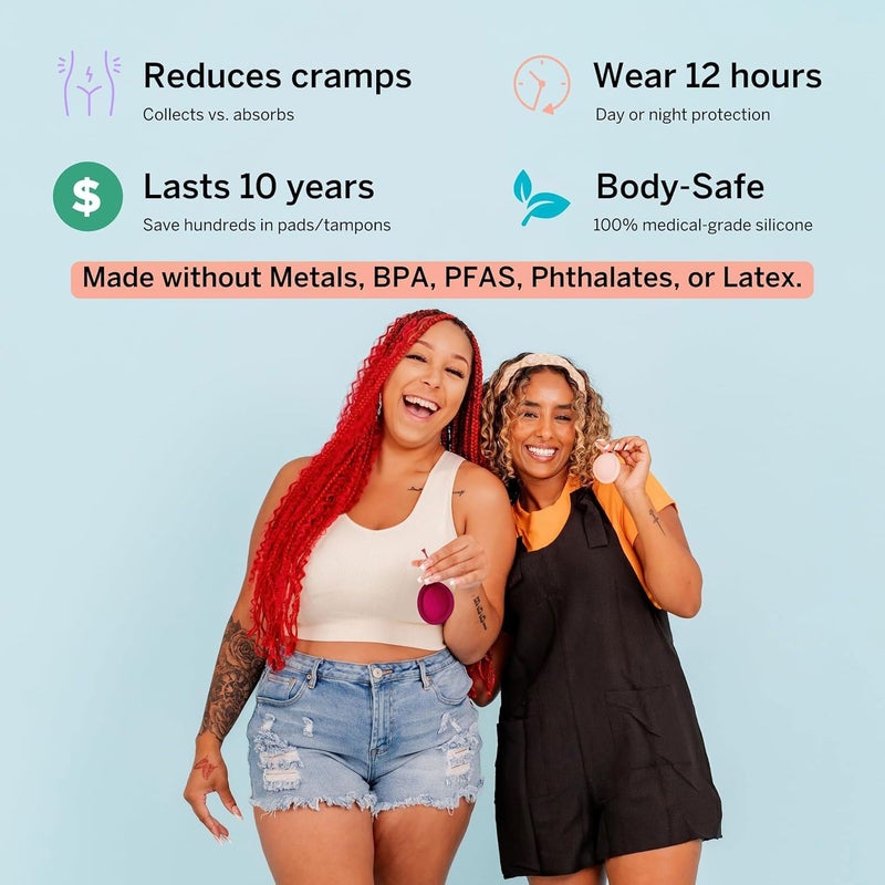 Pixie Cup Pixie Menstrual Cup & Disc Duo for Feminine Care - Ranked 1 for Most Comfortable Reusable Period Cup & Disc - Buy One We Give One - Includes Ebook Guide, Flushable Wipes, Lube, Sanitizer & Storage Bag - Image 5